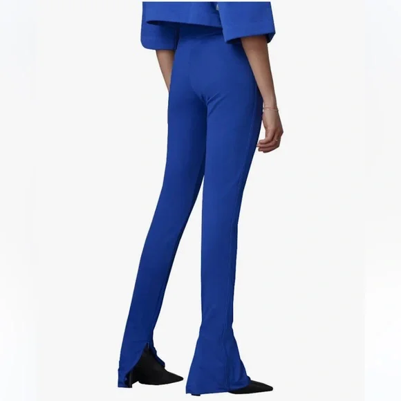 Adidas Blue Version Tights Pants Split Hem Cobalt Blue - Picture 2 of 8